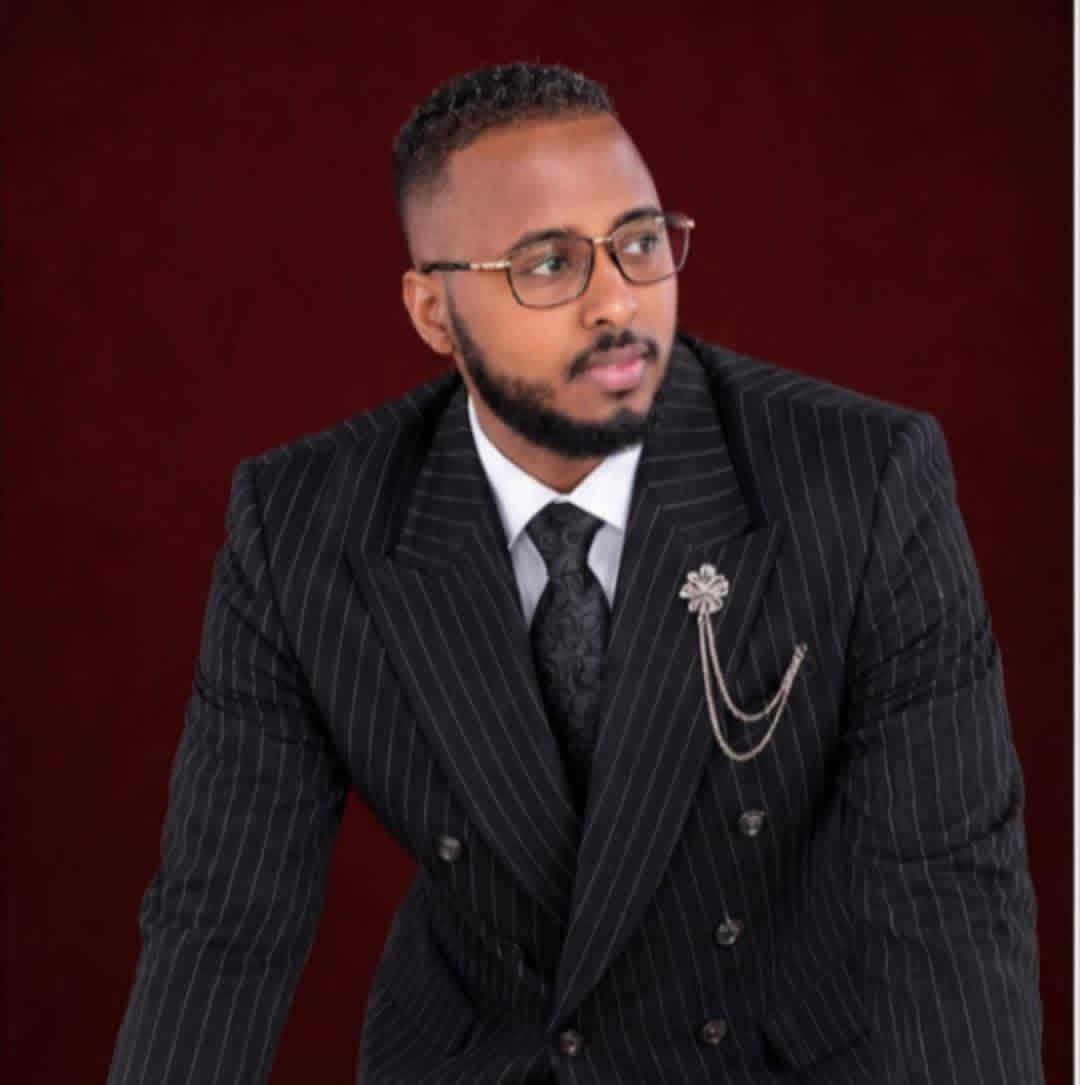Black double-breasted pinstripe suit